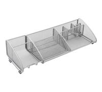 Alba Pot À Crayons "Meshboard", Métal, 9 Compartiments, Gris