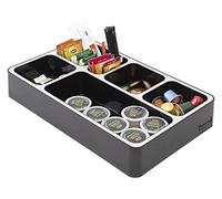 Alba RDVSTORE Station de Rangement Universelle Aluminium Gris métal et Noir 22, 5x37x6 cm