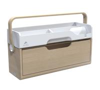 ALBA Station travail ERGOBOX 2 modules + 6 rangements 2 ports USB. Dim(lxhxp) : 41x25,7x15 cm Bois/Blanc