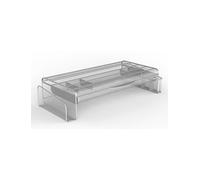 ALBA Support écran Mesh avec espace de rangement. Coloris gris. L55 cm x largeur 25 + 2 x H12,5 cm