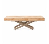 ALBA - Table basse extensible convertible repas en bois pied taupe L160 Taupe