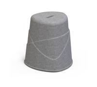 Alba Tabouret Nimbo écologique en PET Empilable - Hauteur 48 cm - Gris