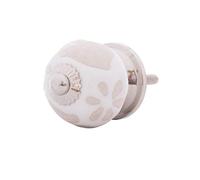 Alba XS 4 Bouton de meubles, en céramique, et porcelaine, blanc, petits, 31 mm, style maison de campagne, shabby chic, pour poignée de porte