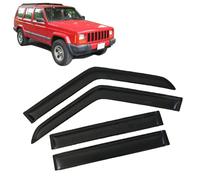 AlbaEUC Deflecteur d'air Déflecteurs de Fenêtre Latérale pour Jeep Cherokee 4-Door 1984-2001, Déflecteurs de Pluie Avant ArrièRe Pare-Soleil Accessoires