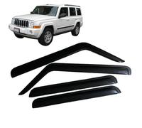 AlbaEUC Deflecteur d'air Déflecteurs de Fenêtre Latérale pour Jeep Commander 2006-2010, Déflecteurs de Pluie Avant ArrièRe Pare-Soleil Accessoires