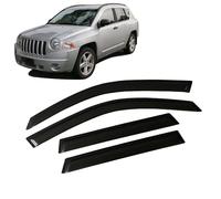 AlbaEUC Deflecteur d'air Déflecteurs de Fenêtre Latérale pour Jeep Compass 2007-2010, Déflecteurs de Pluie Avant ArrièRe Pare-Soleil Accessoires