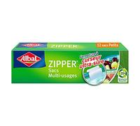 Albal 12 Sacs Multi-Usages, Curseur Zipper, Hermétique, 20x15cm, 1L