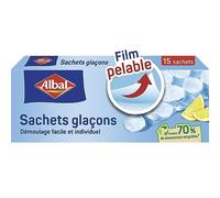 Albal - 15 Sachets glaçons - Démoulage facile - Facile à remplir - 70% de ressources recyclées