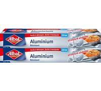 Albal Lot de 2 Rouleaux Aluminium, Facile à Découper, Résistant, 20 m