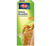 Albal Lot de 50 sacs à sandwich, fermeture adhésive, capacité max. 1 L, 19 x 21,5 cm