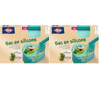 Albal - Sac en silicone 1,5L - Réfrigérateur, congélateur et micro-ondes - Hermétique et résistant - Réutilisable (Lot de 2)