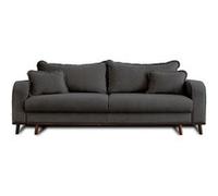 Albane - canapé 3 places - convertible avec coffre - en velours côtelé - Gris foncé