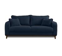 Lisa Design - Canapé Albane en Velours Côtelé - Sofa Bleu Ardoise 3 Places - Salon