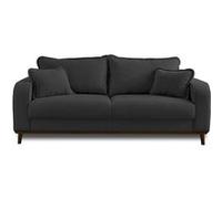 Lisa Design - Canapé Albane en Velours Côtelé - Sofa Gris Foncé 3 Places - Salon