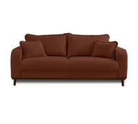 Albane - canapé 3 places - en velours côtelé - Rouille