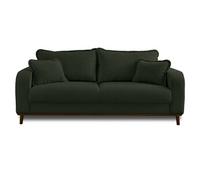 Lisa Design - Canapé Albane en Velours Côtelé - Sofa Vert 3 Places - Salon