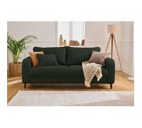 Lisa Design - Canapé Albane en Velours Côtelé - Sofa Vert 3 Places - Salon