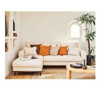 Albane - canapé d'angle gauche - 4 places - convertible avec coffre - en velours côtelé - Beige