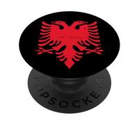 Albania Vintage Albanie Drapeau Albanais PopSockets PopGrip Adhésif