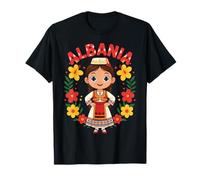 Albanie Albanian Girl Robe Traditionnelle Fleurs Heritage T-Shirt