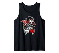 Albanie Volleyball Lovers Chignon désordonné Fille Drapeau albanais Débardeur