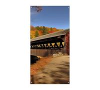 Albany Bannière de couverture de porte de pont couvert 90 x 180 cm Bannières de fête Panneau de bienvenue saisonnier Décoration verticale à suspendre pour porche, entrée, jardin