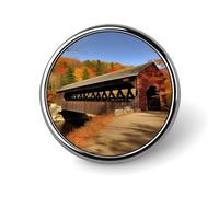 Albany Broche ronde en métal léger avec pont couvert pour chapeaux, chemises, vêtements, sacs