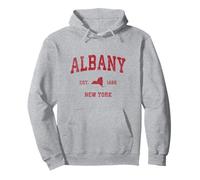 Albany New York NY Vintage Sports Design Imprimé Rouge Sweat à Capuche