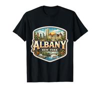 Albany, New York, Ville Souvenir, Capitale de l'État, rétro, Vintage T-Shirt Graphique avec Valeur