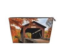 Albany Trousse de toilette de voyage en cuir avec pont couvert, un organisateur de maquillage tendance et pratique, Argenté., Taille unique