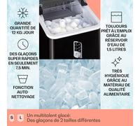 Albaron Machine à glaçons Glace en vrac 12 kg / 24 h 1,5 litre Écran