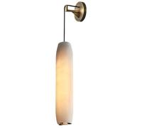 Albâtre naturel Light Antique en laiton en laiton en verre de lait en verre applique en marbre long linéaire barre de bar à milieu du siècle lampe montée moderne pour la chambre à coucher de chambre