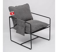 Albatros Breston Fauteuil design vintage avec housse en tissu gris de qualité supérieure pour salon, chambre à coucher ou comme fauteuil TV