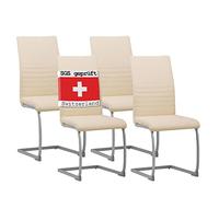 Albatros Chaise Cantilever Murano Lot de 4 chaises, Beige, testé par SGS