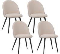 Albatros Chaise de salle à manger avec revêtement en tissu Capo Beige - Tissu Design vintage élégant, revêtement en tissu, chaise rembourrée e SGS - Chaise de cuisine moderne, chaise de salle à manger