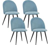 Albatros Chaise de salle à manger avec revêtement en velours, set de 4 CAPO, bleu - Design vintage élégant, chaise rembourrée élégante à la table de salle à manger - Chaise de cuisine ou chaise de sal