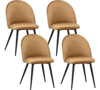 Albatros Chaise de salle à manger avec revêtement en velours, set de 4 CAPO, marron - Design vintage élégant, moderne Chaise rembourrée élégante à la table de salle à manger - Chaise de cuisine ou cha