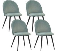 Albatros Chaise de salle à manger avec revêtement en velours, set de 4 CAPO, turquoise- Design vintage élégant, chaise rembourrée élégante à la table de salle à manger - Chaise de cuisine ou chaise de