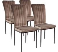 Albatros Chaise de salle à manger avec revêtement en velours, set de 4 MODENA, marron - Design vintage élégant, chaise rembourrée élégante à la table de salle à manger - Chaise de cuisine ou chaise de