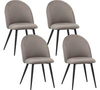Albatros Chaise de salle à manger avec revêtement en velours, Set de 4 pièces CAPO, Gris - Design vintage élégant, Chaise rembourrée élégante à la table de salle à manger - Chaise de cuisine ou chaise