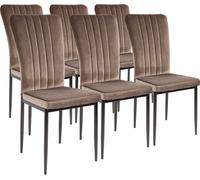 Albatros Chaise de salle à manger avec revêtement en velours, set de 6 MODENA, marron - Design vintage élégant, chaise rembourrée élégante à la table de salle à manger - Chaise de cuisine ou chaise de