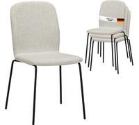 Albatros Chaise de salle à manger ENNA, set de 4, beige - empilable, chaise rembourrée confortable - chaise de cuisine élégante, chaise de salle à manger ou chaise de table, chaise de conférence, nomb