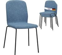 Albatros Chaise de salle à manger ENNA, set de 4, bleu - empilable, chaise rembourrée confortable - chaise de cuisine élégante, chaise de salle à manger ou chaise de table, chaise de conférence, nombr