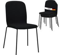 Albatros Chaise de salle à manger ENNA, set de 4, noir - empilable, chaise rembourrée confortable - chaise de cuisine élégante, chaise de salle à manger ou chaise de table, chaise de conférence, nombr