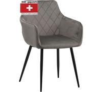 ALBATROS Chaise de salle à manger SALO, Gris - Moderne et élégante, confortable chaise rembourrée - Chaise élégante de cuisine, salle à manger ou table à manger Chaise au look rétro