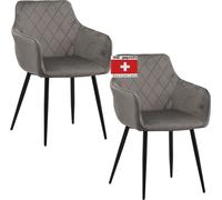 ALBATROS Chaise de salle à manger SALO, Gris - Moderne et élégante, confortable chaise rembourrée - Chaise élégante de cuisine, salle à manger ou table à manger Chaise au look rétro