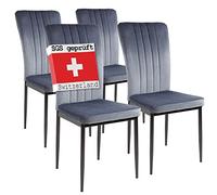 Albatros Chaises de Salle à Manger Modena, Lot de 4, Gris, testées SGS