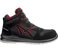 ALBATROS Clifton Chaussures de travail MID S3 SRC avec embout en fibre de verre et protection anti-perforation antidérapantes sans métal Unisexe, noir/rouge, 38 EU