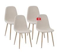 Albatros FANO Lot de 4 chaises de Salle à Manger rétro Beige SGS