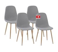 Albatros Fano Lot de 4 chaises Rétro de salle à manger, testées SGS, Gris